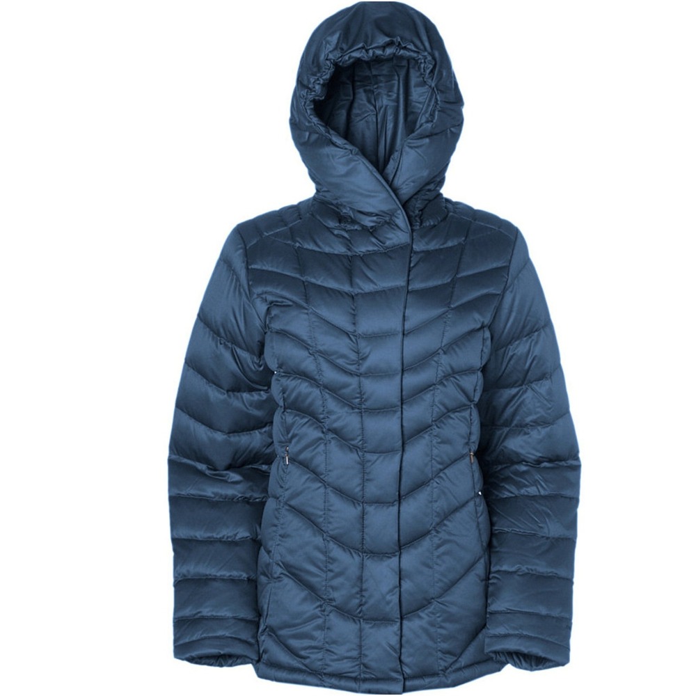 Patagonia Down With It Jacket Women's XS Navy Hooded Goose Down Puffer Coat